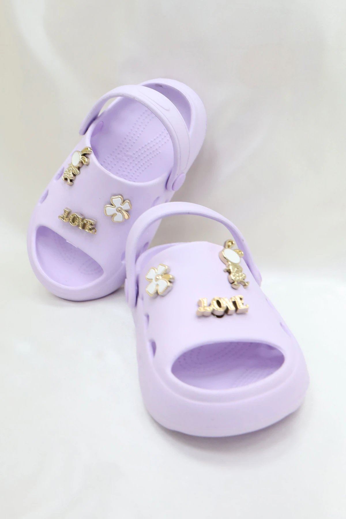 Aksesuarlı Çocuk Sandalet Lila - 32333.264.