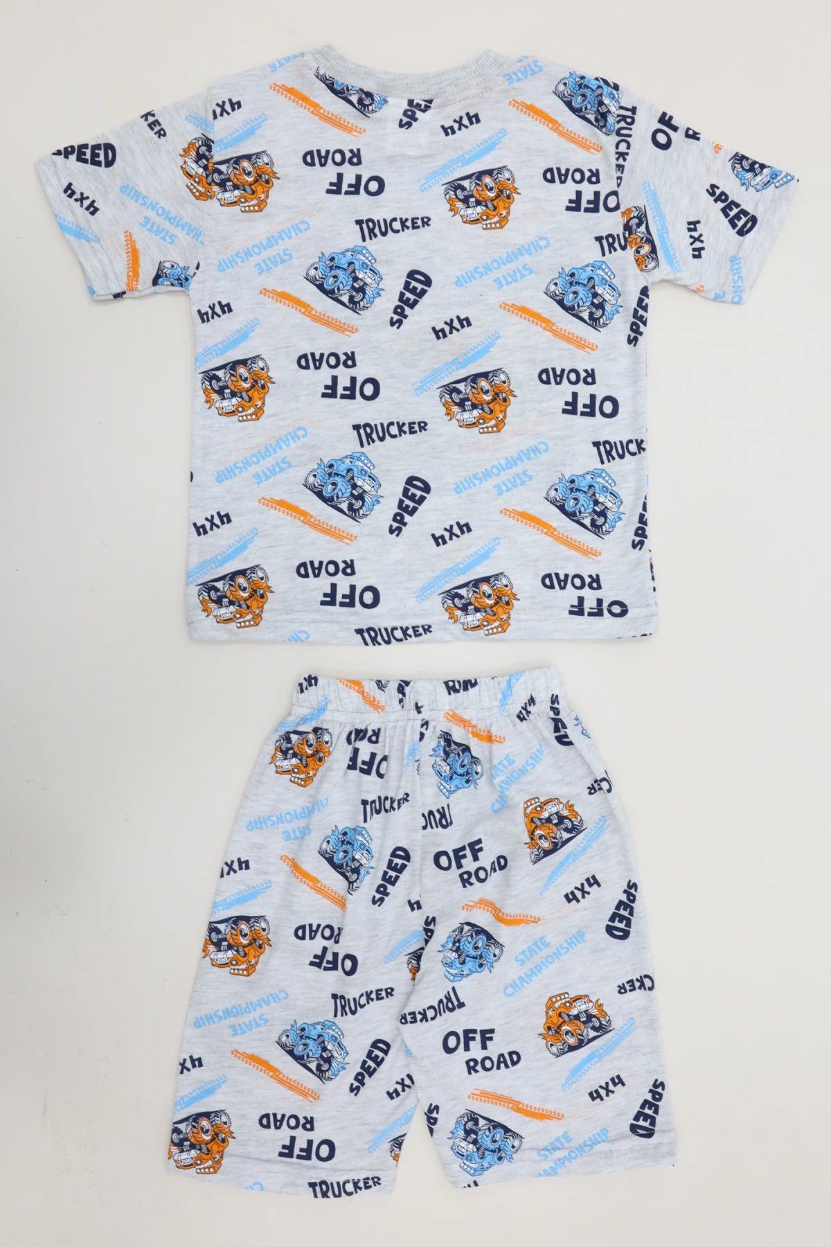 4-10 Yaş Baskılı Erkek Çocuk Pijama Takımı Turuncu - 53610.1776.