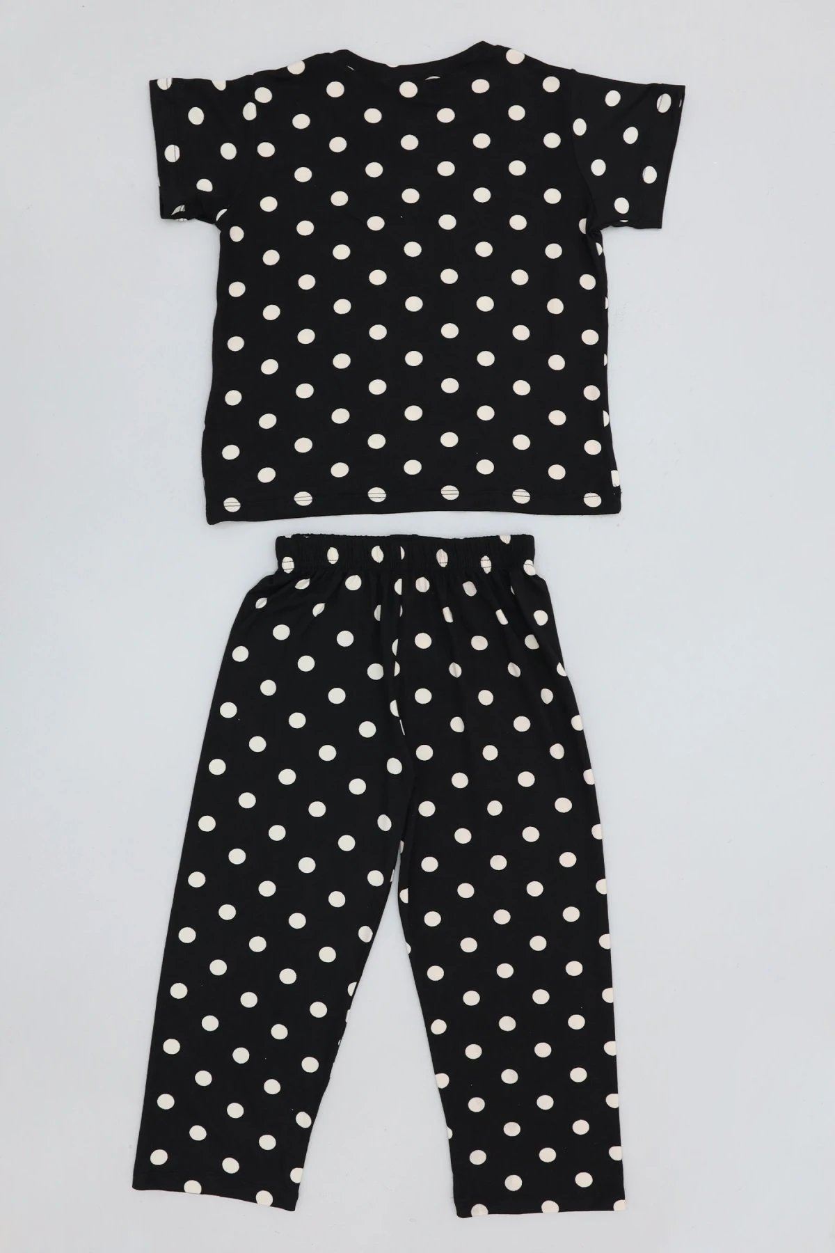 4-8 Yaş Kız Çocuk Pijama Takımı Siyahbeyaz - 53798.1780.