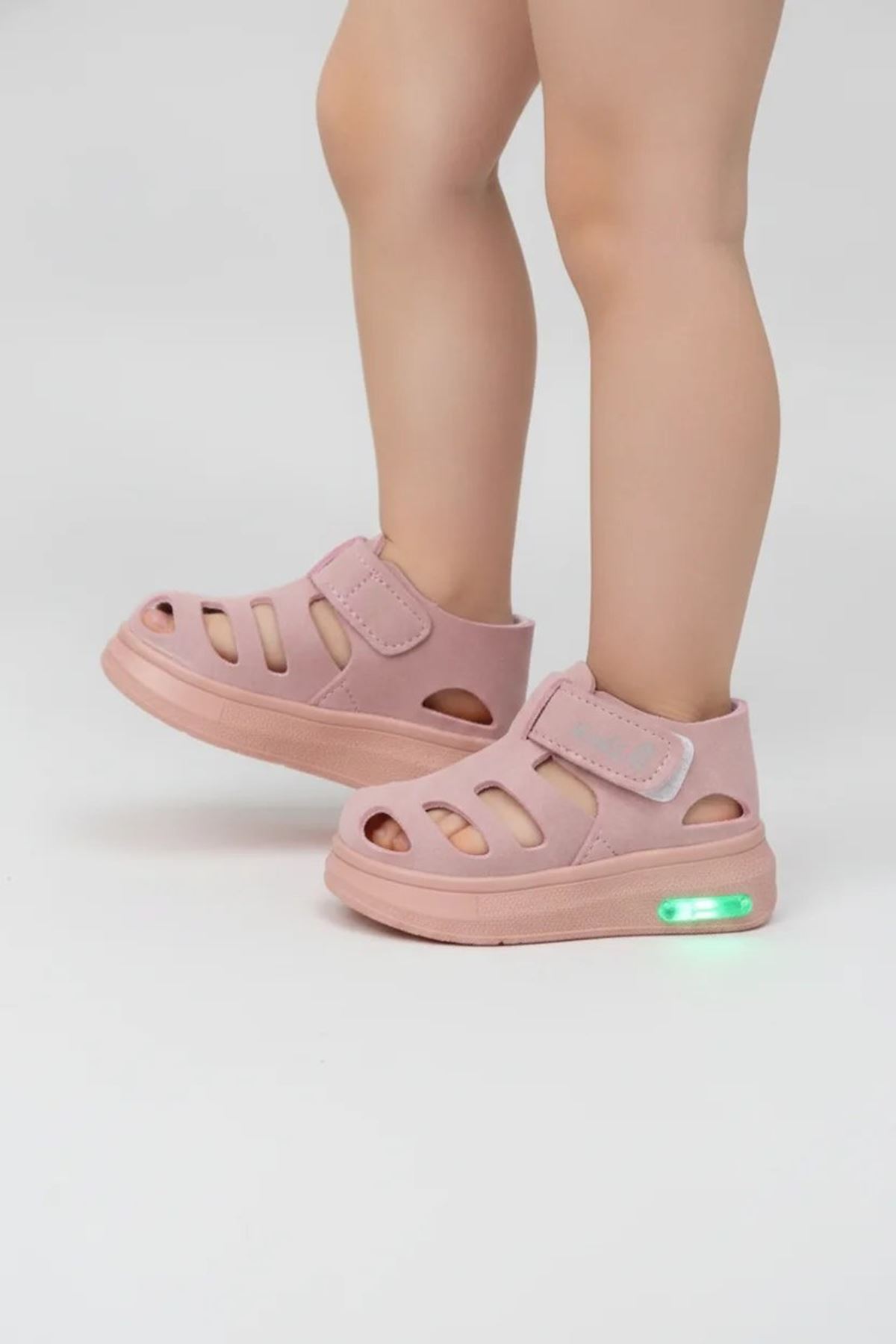 Işıklı Cırtlı Çocuk Sandalet Pembe - 33175.264.