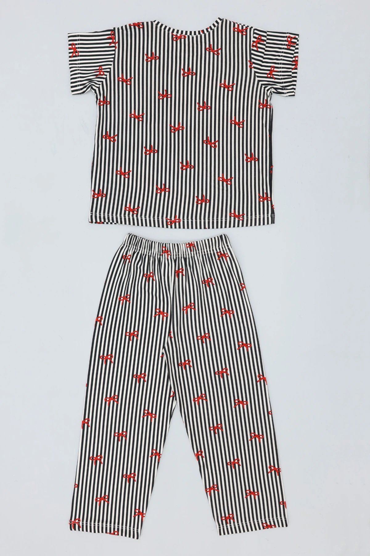 4-8 Yaş Kız Çocuk Pijama Takımı Siyahbeyaz - 53798.1780.