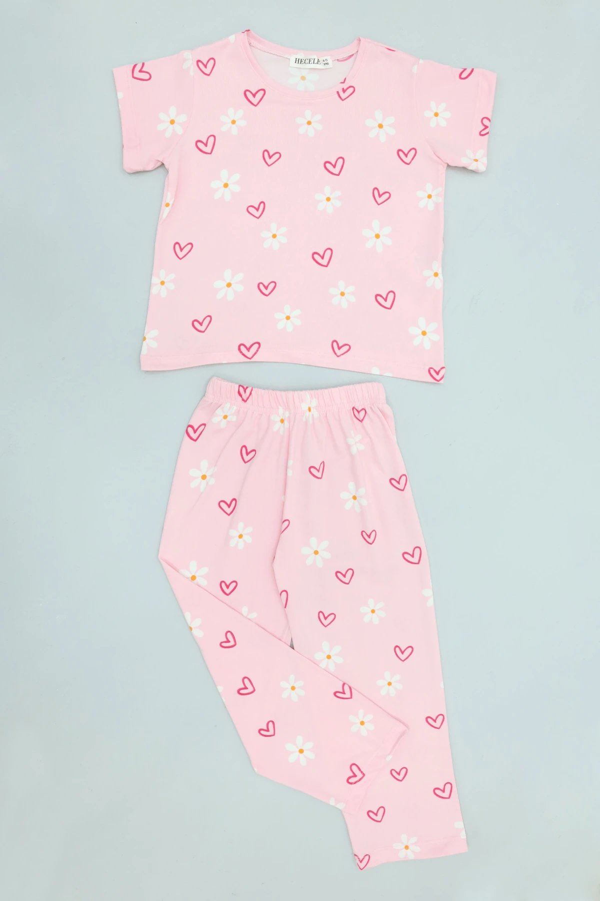 4-8 Yaş Kız Çocuk Pijama Takımı Pembe - 53798.1780.