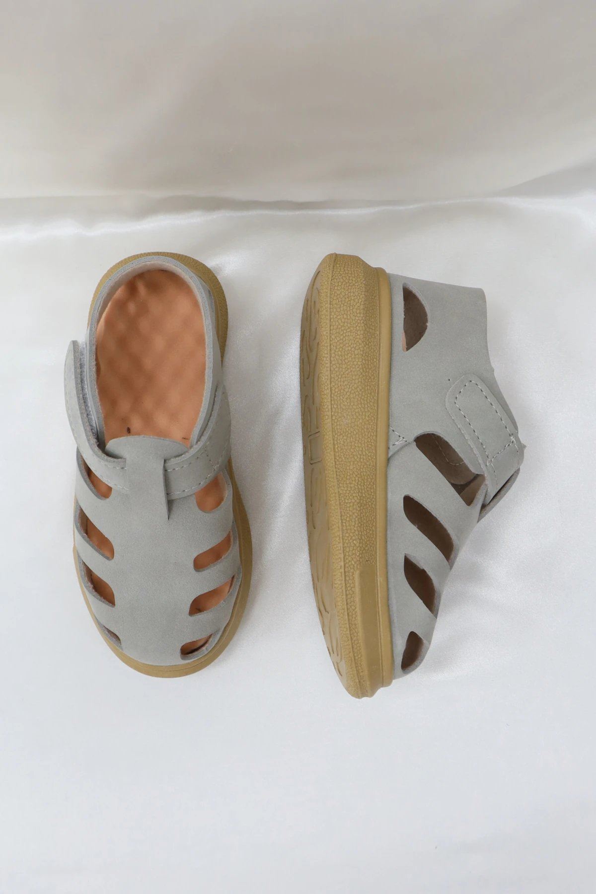 Işıklı Cırtlı Çocuk Sandalet Gri - 33177.264.