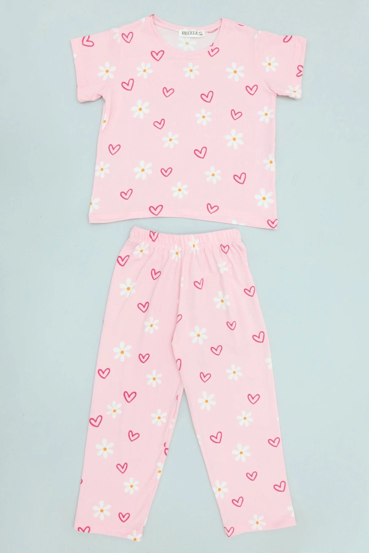 4-8 Yaş Kız Çocuk Pijama Takımı Pembe - 53798.1780.